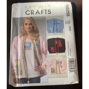 McCall's Misses Appliques Cardigan Sewing Pattern M5255 Size OSM Uncut